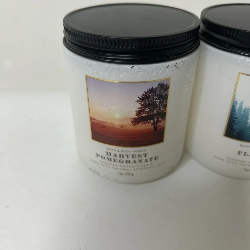 Bath & Body Works Candles Single Wick Fall Scents Harvest Pomegranate & Flannel - Picture 2 of 7